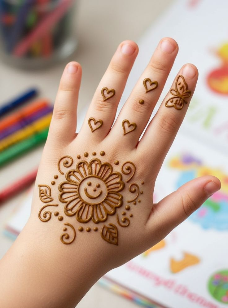 Kids cute mehndi design 33 Kids cute mehndi design 33