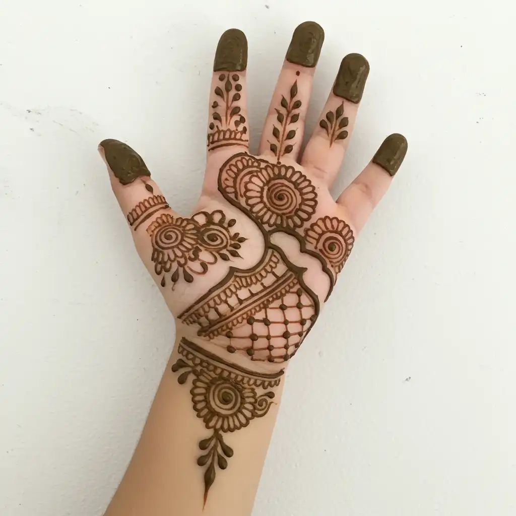 Kids cute mehndi design 55 Kids cute mehndi design 55