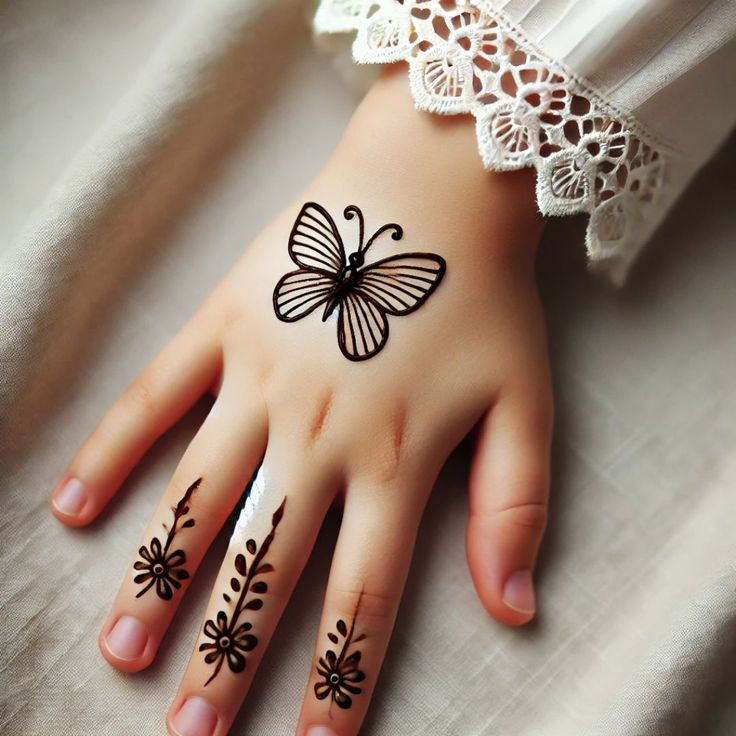 Kids cute mehndi design 7 Kids cute mehndi design 7