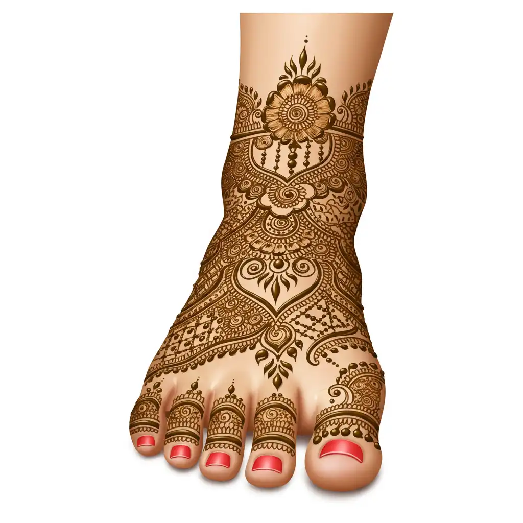 Leg mehndi design 106 Leg mehndi design 106