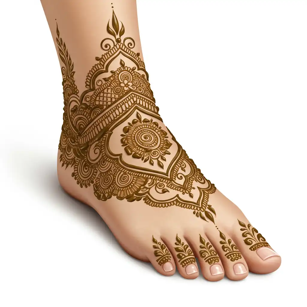 Leg mehndi design 109 Leg mehndi design 109