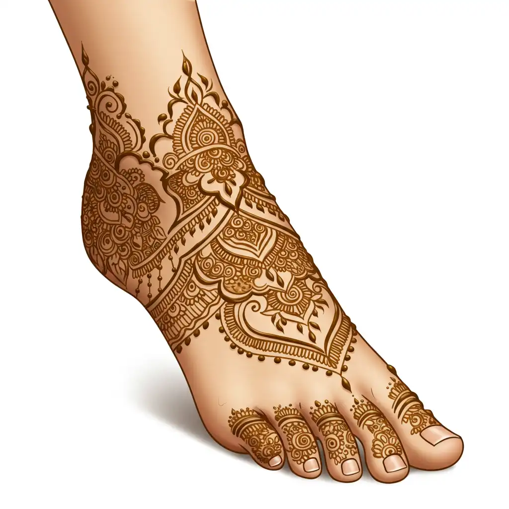 Leg mehndi design 113 Leg mehndi design 113