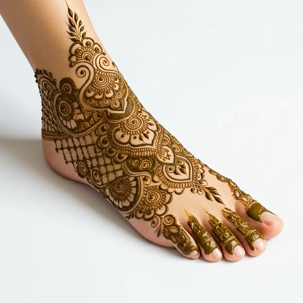 Leg mehndi design 116 Leg mehndi design 116