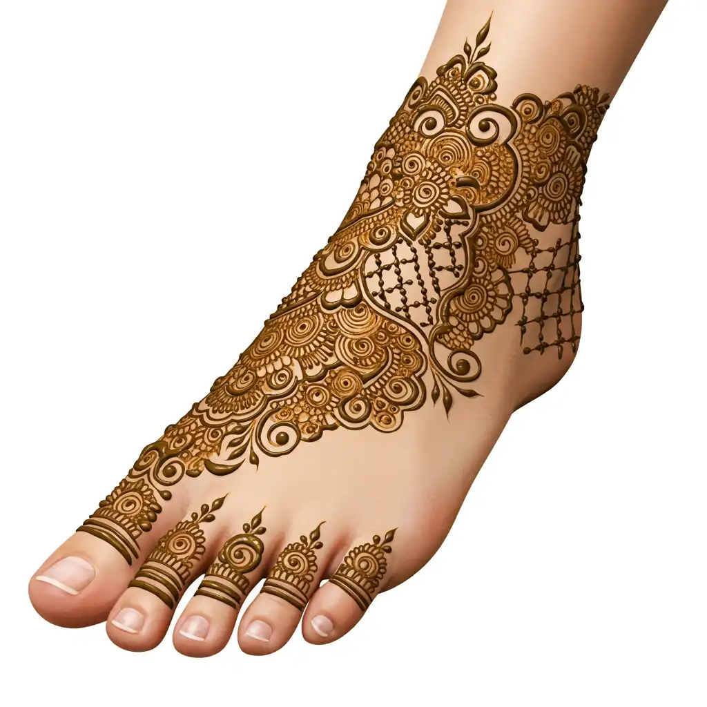 Leg mehndi design 122 Leg mehndi design 122