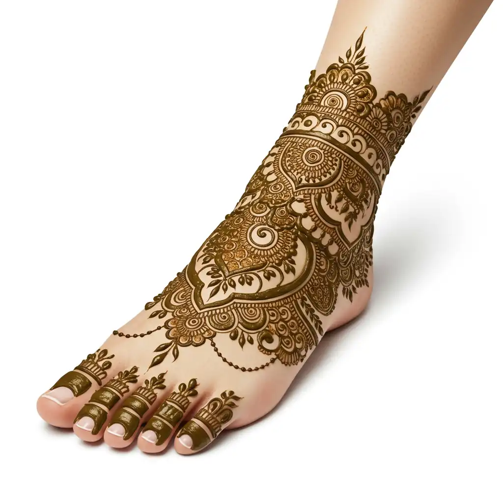 Leg mehndi design 124 Leg mehndi design 124