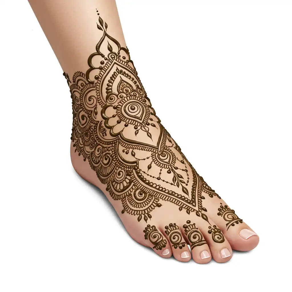 Leg mehndi design 127 Leg mehndi design 127