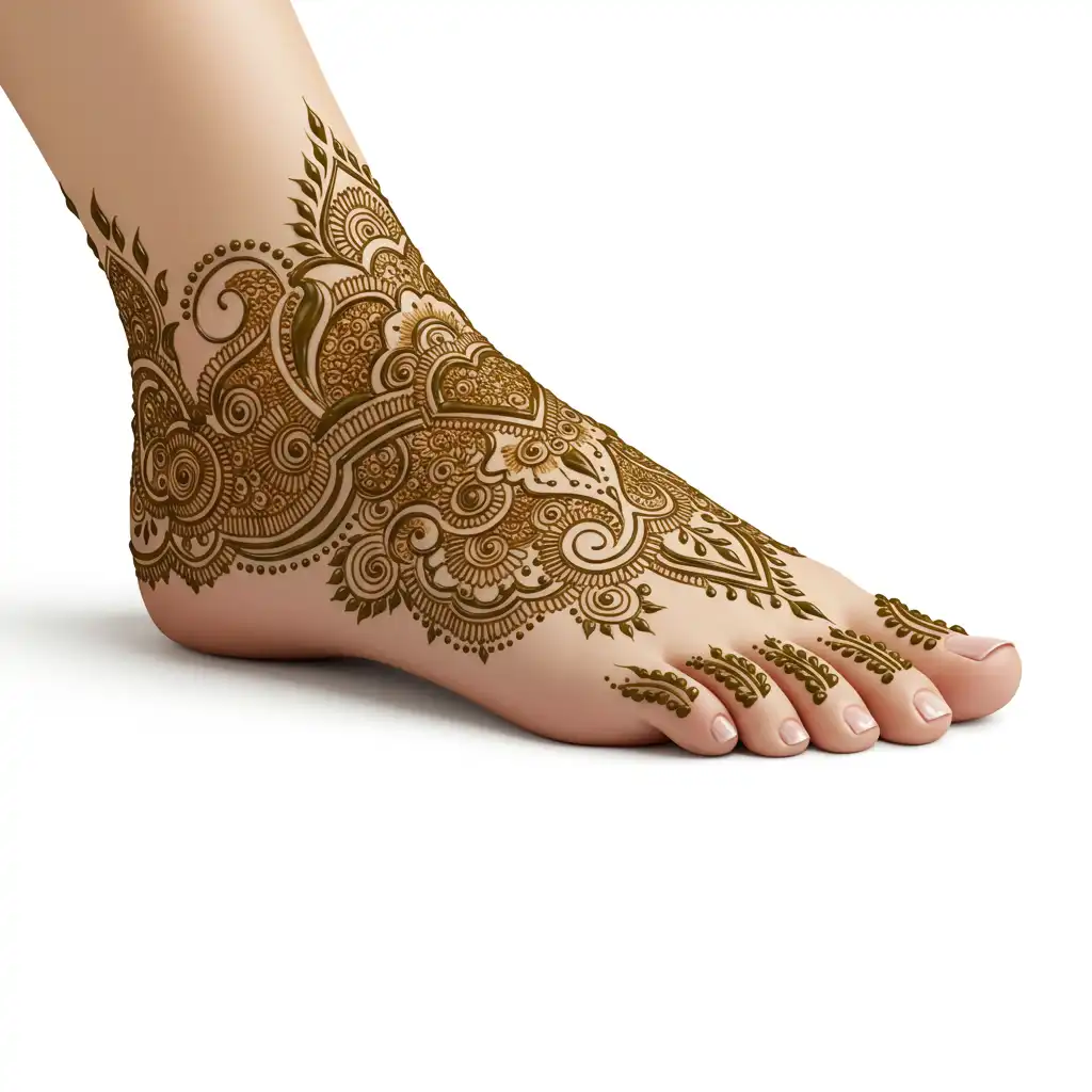 Leg mehndi design 128 Leg mehndi design 128