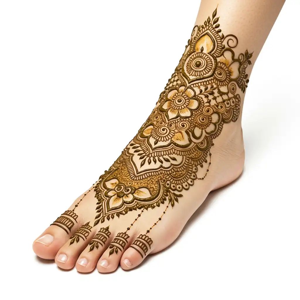 Leg mehndi design 130 Leg mehndi design 130
