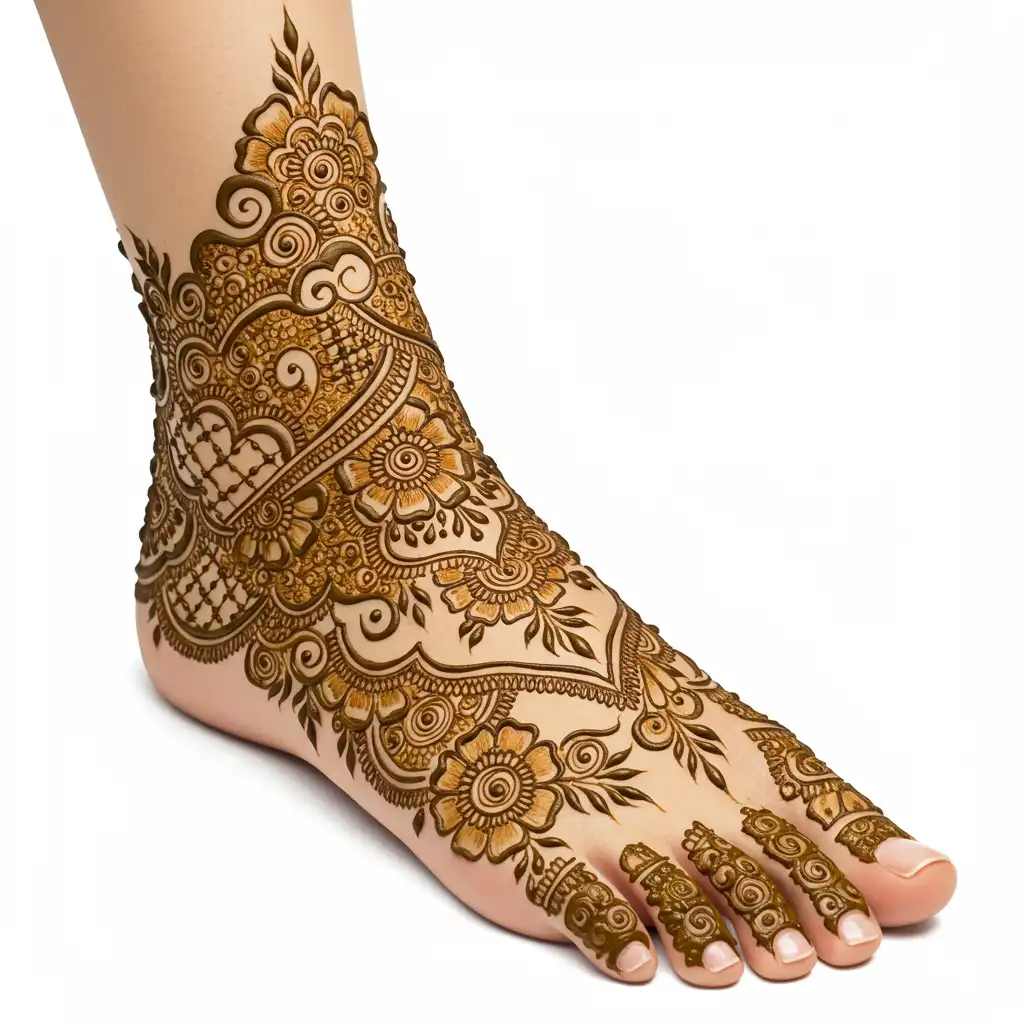 Leg mehndi design 136 Leg mehndi design 136