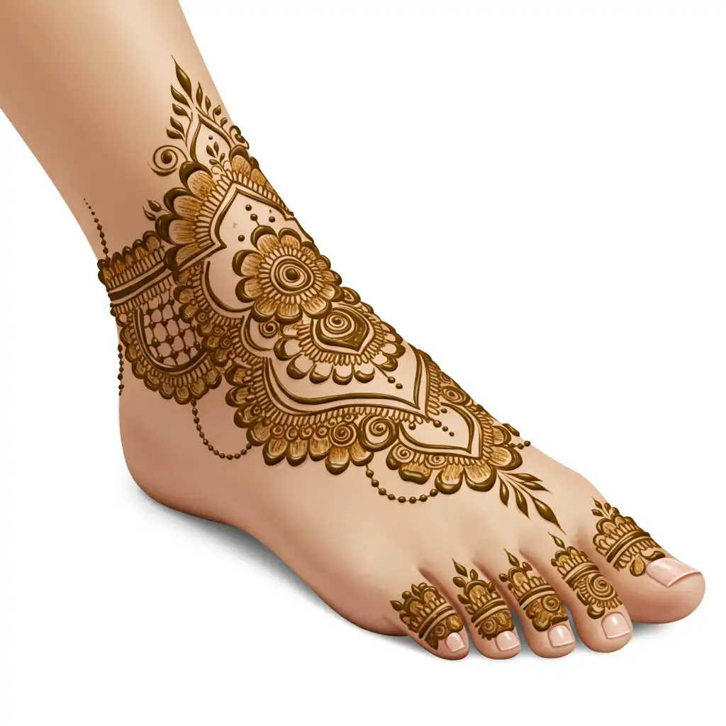 Leg mehndi design 152 Leg mehndi design 152