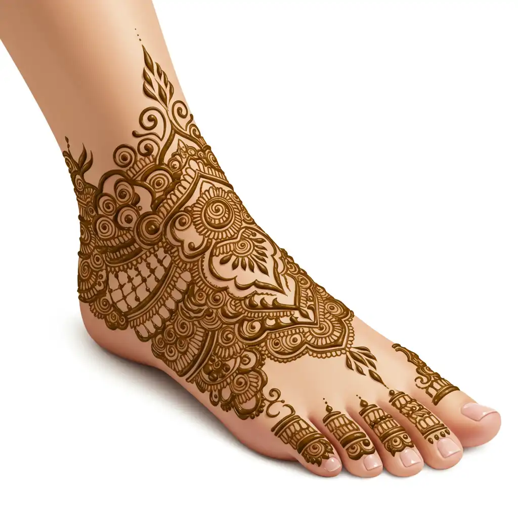 Leg mehndi design 155 Leg mehndi design 155
