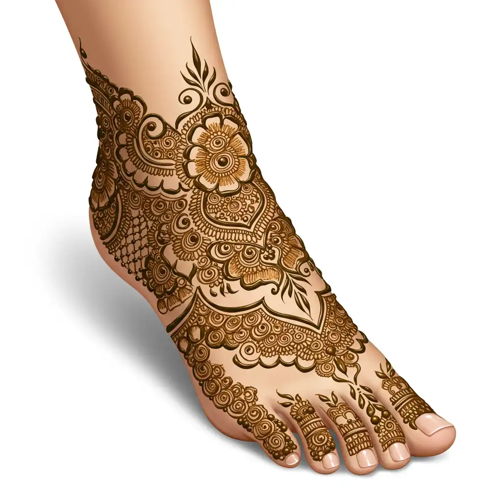 Leg mehndi design 164 Leg mehndi design 164