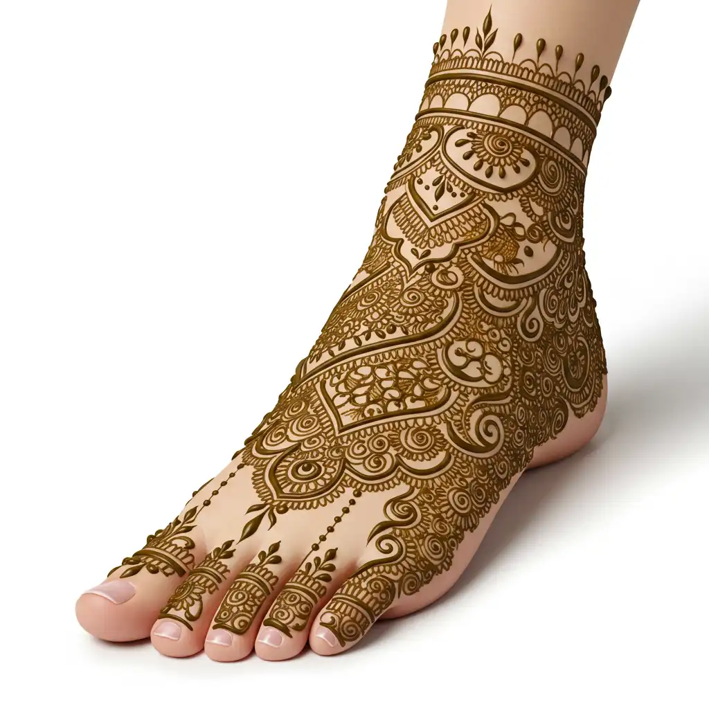 Leg mehndi design 203 Leg mehndi design 203