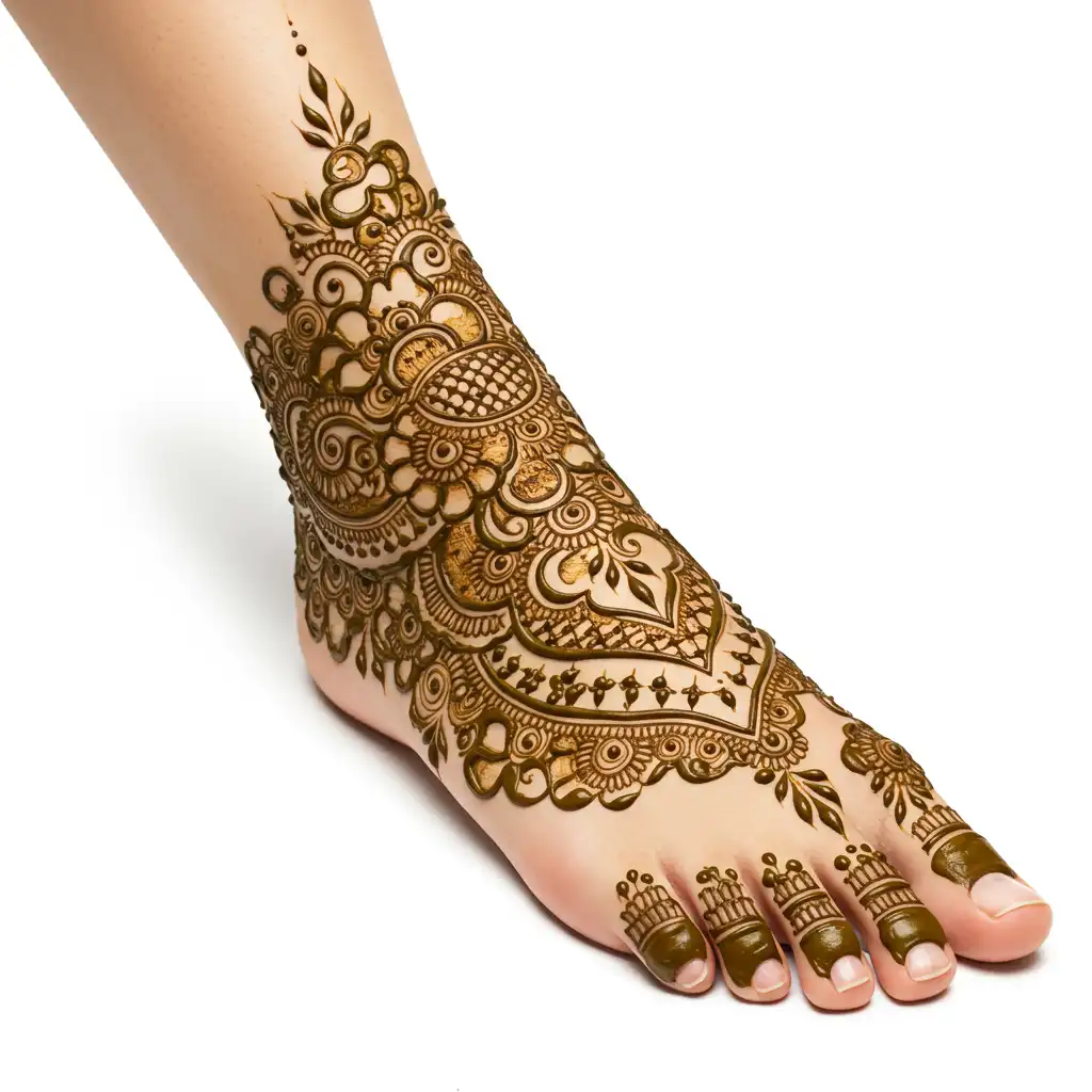 Leg mehndi design 204 Leg mehndi design 204
