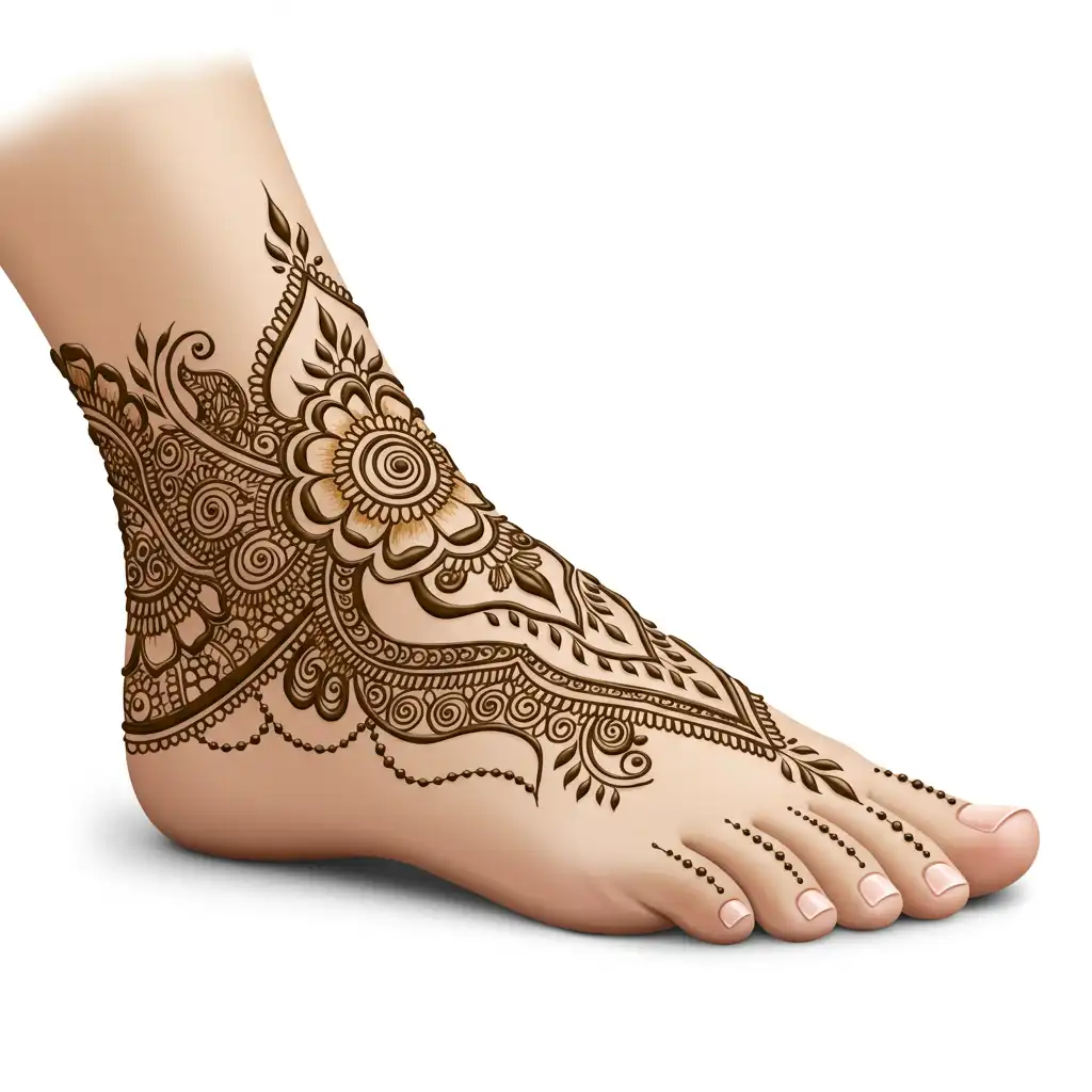 Leg mehndi design 208 Leg mehndi design 208