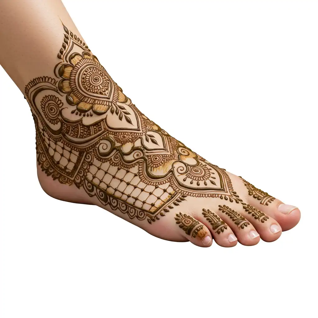 Leg mehndi design 214 Leg mehndi design 214