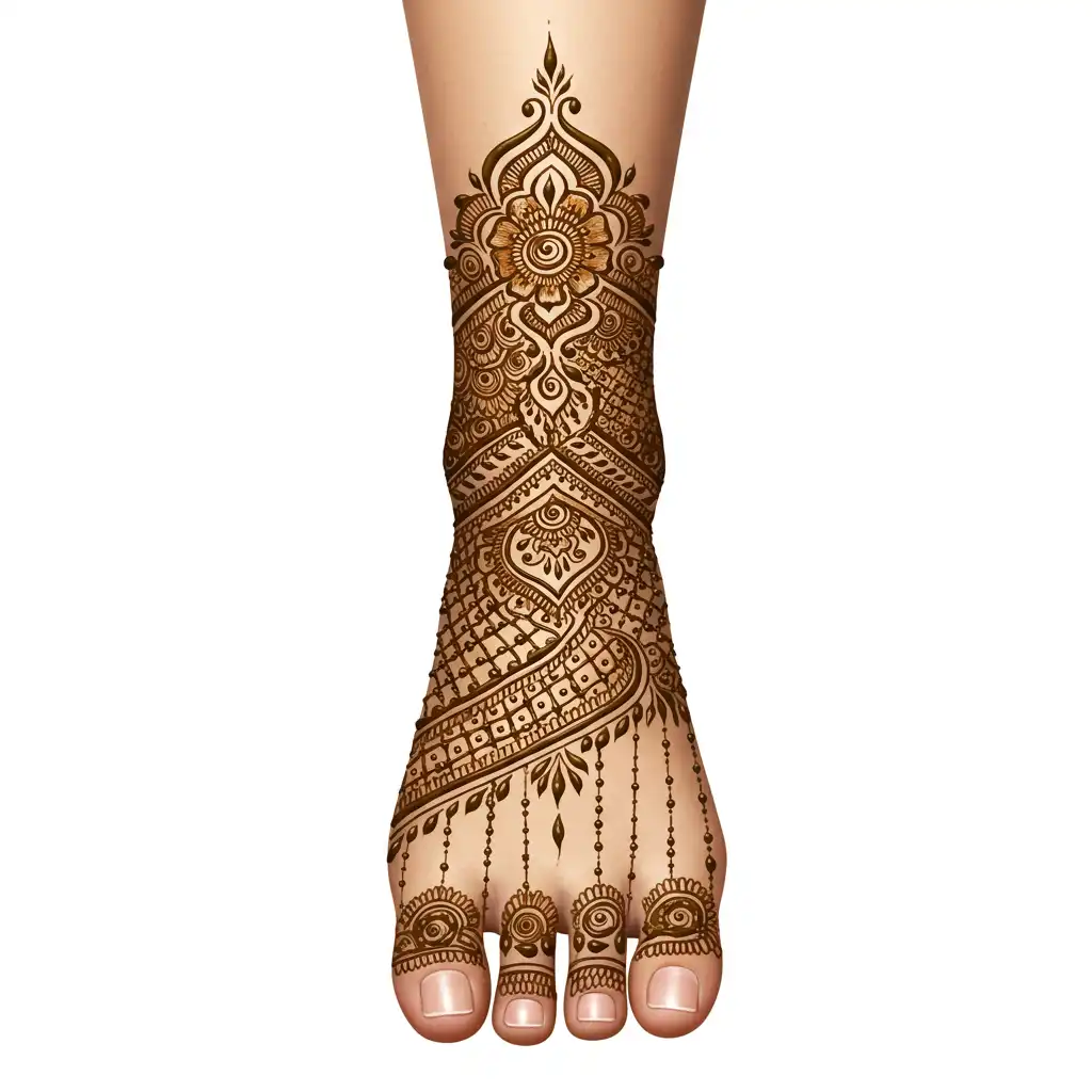 Leg mehndi design 215 Leg mehndi design 215