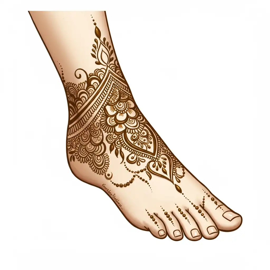 Leg mehndi design 225 Leg mehndi design 225