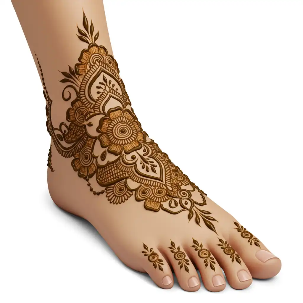 Leg mehndi design 55 Leg mehndi design 55