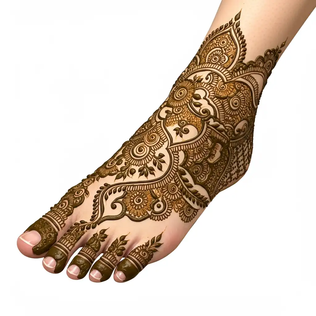 Leg mehndi design 58 Leg mehndi design 58